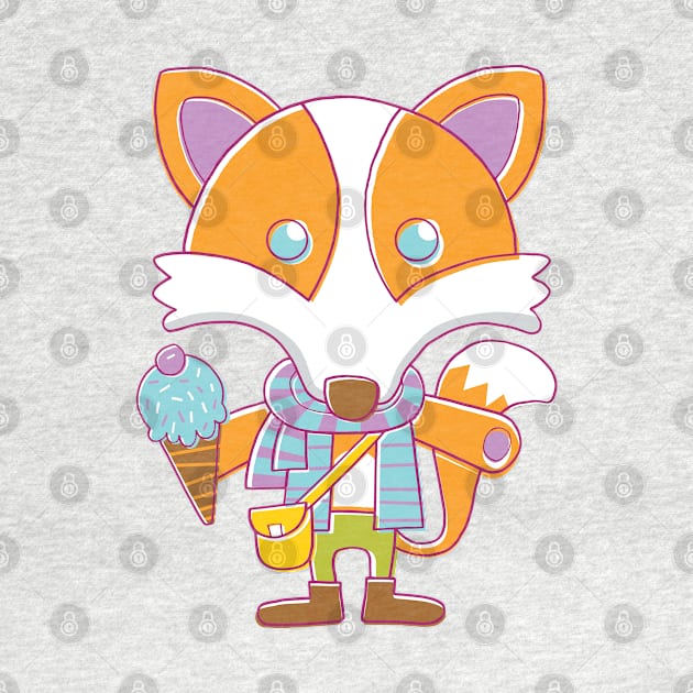 Fox with Ice Cream by vaughanduck